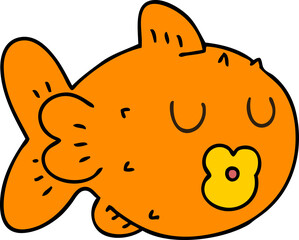 hand drawn quirky cartoon fish 
