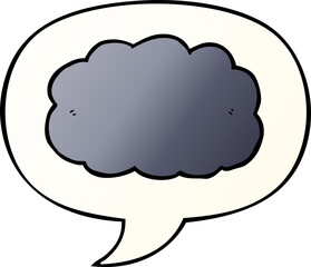 cartoon cloud with speech bubble in smooth gradient style