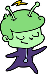 friendly cartoon spaceman dancing