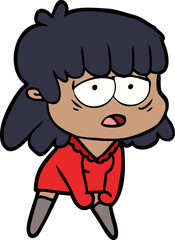 Obraz premium cartoon tired woman