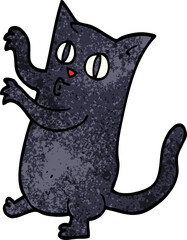cartoon doodle spooky black cat