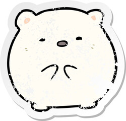 distressed sticker of a cartoon polar bear