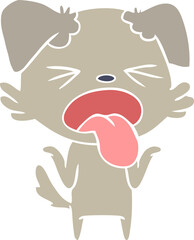 flat color style cartoon disgusted dog shrugging shoulders