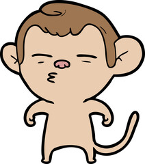 cartoon suspicious monkey