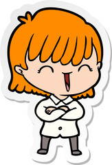 sticker of a cartoon woman