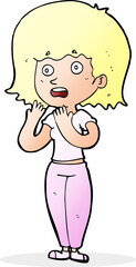 cartoon shocked woman