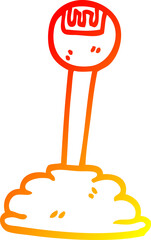 warm gradient line drawing of a cartoon gear shift