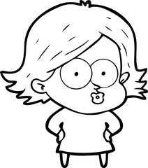 cartoon girl pouting