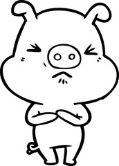 cartoon angry pig