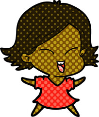 happy cartoon girl