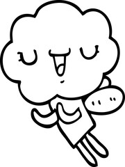 cute cartoon cloud head creature