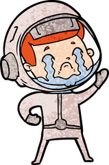 cartoon crying astronaut