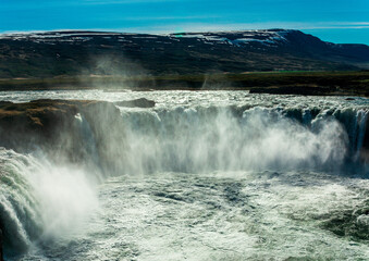 Side View, Goðafoss Waterfall, Norðurlandsvegur, Þingeyjarsveit, Northeastern, Iceland