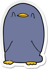 sticker of a cartoon penguin