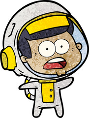 cartoon surprised astronaut