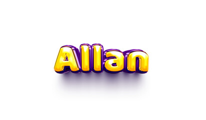 names of boys English helium balloon shiny celebration sticker 3d inflated Allan