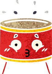 retro illustration style cartoon of a drum