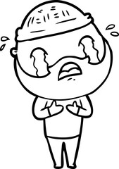 cartoon bearded man crying