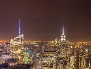 Fotobehang Night view of New York Manhattan during sunset © Elnur
