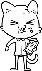 cartoon cat hissing