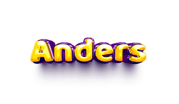 names of boys English helium balloon shiny celebration sticker 3d inflated Anders
