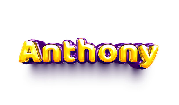 names of boys English helium balloon shiny celebration sticker 3d inflated Anthony
