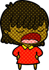 cartoon woman talking loudly