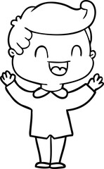 cartoon happy man