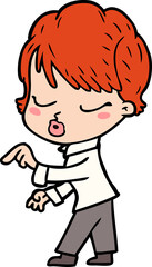 Obraz premium cartoon woman with eyes shut