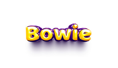 names of boys English helium balloon shiny celebration sticker 3d inflated Bowie - obrazy, fototapety, plakaty