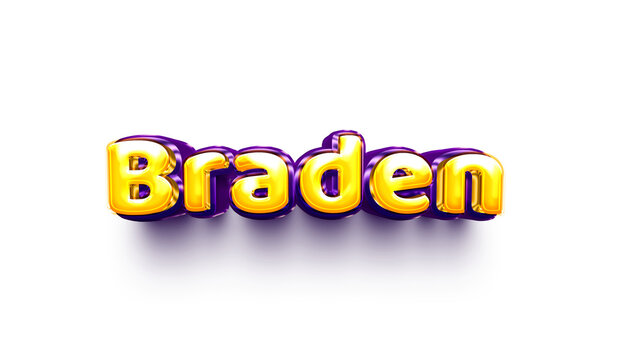 names of boys English helium balloon shiny celebration sticker 3d inflated Braden  