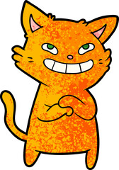 happy cartoon cat