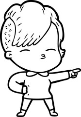 Obraz premium cartoon squinting girl