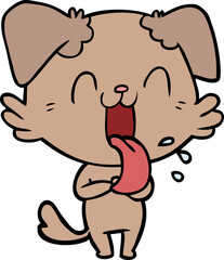 cartoon panting dog
