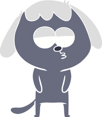 Obraz na płótnie Canvas flat color style cartoon tired dog