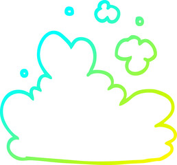 cold gradient line drawing of a cartoon cloud