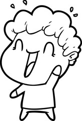 cartoon happy man