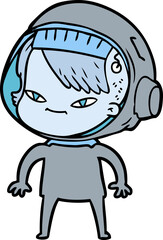 cartoon astronaut woman