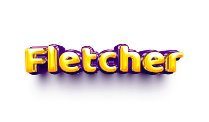 names of boys English helium balloon shiny celebration sticker 3d inflated Fletcher
