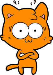 cartoon surprised cat