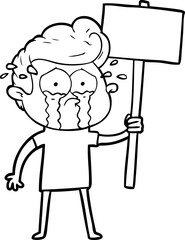 cartoon crying protester