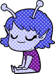smiling alien girl cartoon