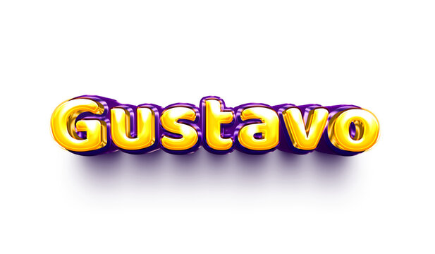 names of boys English helium balloon shiny celebration sticker 3d inflated Gustavo