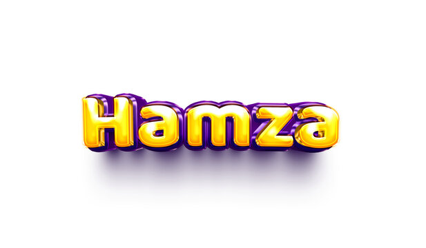 names of boys English helium balloon shiny celebration sticker 3d inflated Hamza