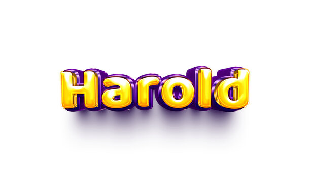 names of boys English helium balloon shiny celebration sticker 3d inflated Harold 