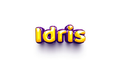 names of boys English helium balloon shiny celebration sticker 3d inflated Idris