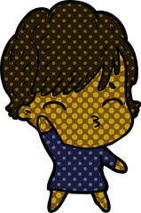 cartoon woman thinking