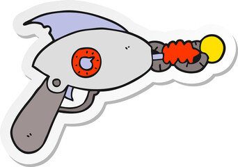 sticker of a cartoon ray gun