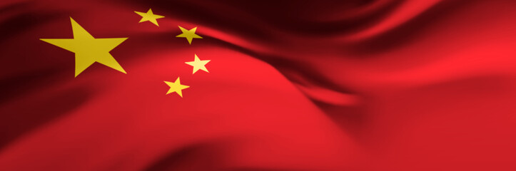 National flag of China. Country official symbol. Banner, background - obrazy, fototapety, plakaty