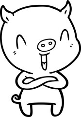 happy cartoon pig